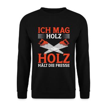 Tischler Tischlermeister Schreinerei Geselle - Unisex Pullover - Schwarz - Vorne - Alina (178cm) & Michal (187cm)