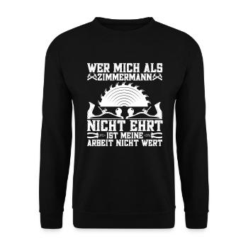 Zimmerer Zimmermanngeselle Zimmerei - Unisex Pullover - Schwarz - Vorne - Alina (178cm) & Michal (187cm)
