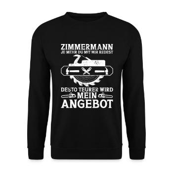 Zimmerer Werkzeug Zimmerei Zimmermann Geselle - Unisex Pullover - Schwarz - Vorne - Alina (178cm) & Michal (187cm)