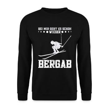 Skifahrer Skipiste Wintersportler Berge Schnee - Unisex Pullover - Schwarz - Vorne - Alina (178cm) & Michal (187cm)