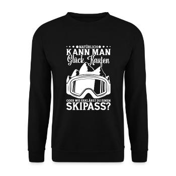 Skifahren Skipiste Wintersportler Skifahrer - Unisex Pullover - Schwarz - Vorne - Alina (178cm) & Michal (187cm)