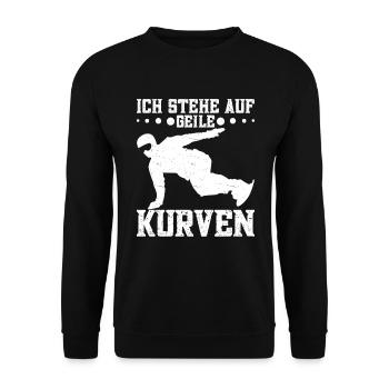 Wintersport Snowboarding Berge Snowboardfahrer - Unisex Pullover - Schwarz - Vorne - Alina (178cm) & Michal (187cm)