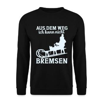 Schlitten Wintersportler Rodeln Rodler - Unisex Pullover - Schwarz - Vorne - Alina (178cm) & Michal (187cm)