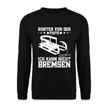Rodler Wintersportler Schlittenfahrer - Unisex Pullover - Schwarz - Vorne - Alina (178cm) & Michal (187cm)