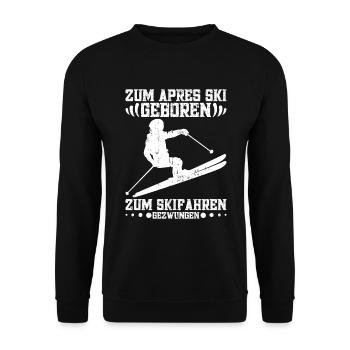 Snowboarden Skiurlaub Apres Ski Party Kostüm - Unisex Pullover - Schwarz - Vorne - Alina (178cm) & Michal (187cm)
