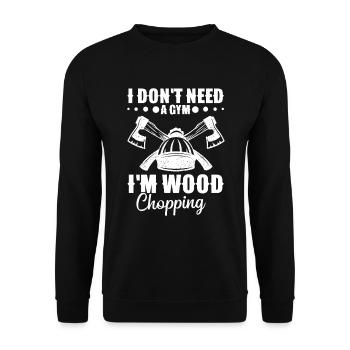 Outil de bûcheron de coupe de bois d’équipement d’arboriste - Sweat-shirt Unisexe - noir - Devant - Alina (178cm) & Michal (187cm)