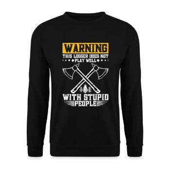Bûcheron Bretelles Arboriste Bois Couper du bois - Sweat-shirt Unisexe - noir - Devant - Alina (178cm) & Michal (187cm)