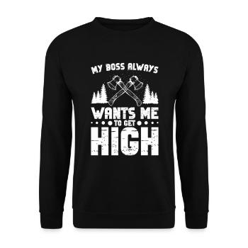 Arborist Rope Chainsaw Wood Chopping Lumberjack - Unisex Sweatshirt - black - Front - Alina (178cm) & Michal (187cm)