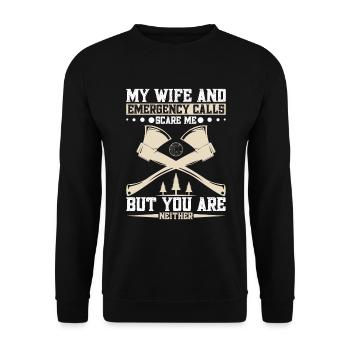 Bois De Découpe Bûcheron Corde Bûcheron Équipement Ba - Sweat-shirt Unisexe - noir - Devant - Alina (178cm) & Michal (187cm)