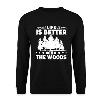 Amoureux de la nature Promenade en forêt Alpiniste Baumlie - Sweat-shirt Unisexe - noir - Devant - Alina (178cm) & Michal (187cm)