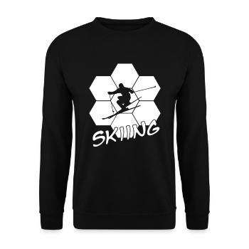 Skiing ski ski fahren - Unisex Pullover - Schwarz - Vorne - Alina (178cm) & Michal (187cm)