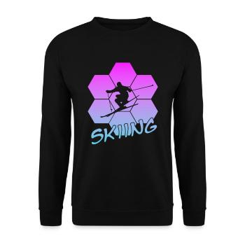 Skiing - Unisex Pullover - Schwarz - Vorne - Alina (178cm) & Michal (187cm)