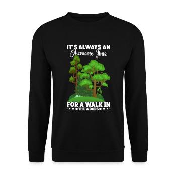 Naturliebhaber Baumliebhaber Bergsteiger Waldspazi - Unisex Pullover - Schwarz - Vorne - Alina (178cm) & Michal (187cm)