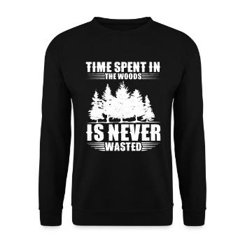 Balade en forêt, alpiniste, randonneur, amoureux de la forêt - Sweat-shirt Unisexe - noir - Devant - Alina (178cm) & Michal (187cm)