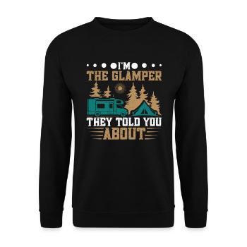 Backpack for camping and hiking glamping - Unisex Sweatshirt - black - Front - Alina (178cm) & Michal (187cm)