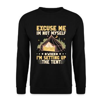 Men's Camping Gear Camping Tent Hiking - Unisex Sweatshirt - black - Front - Alina (178cm) & Michal (187cm)