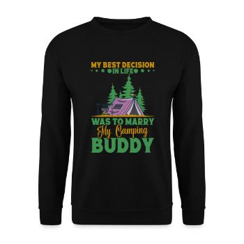 Hiking Mountaineer, Nature Lover, Camping - Unisex Sweatshirt - black - Front - Alina (178cm) & Michal (187cm)