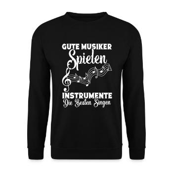Chorsänger Sopran Basssänger Musiker Chorleiter - Unisex Pullover - Schwarz - Vorne - Alina (178cm) & Michal (187cm)