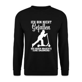 Stuntroller Tretroller Trick Stuntscooterliebhaber - Unisex Pullover - Schwarz - Vorne - Alina (178cm) & Michal (187cm)