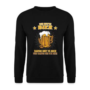 Lustiges Bier Trinken Shirt für Biertrinker - Unisex Pullover - Schwarz - Vorne - Alina (178cm) & Michal (187cm)