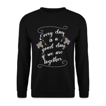 Bulldoggen Hundeliebe - Unisex Pullover - Schwarz - Vorne - Alina (178cm) & Michal (187cm)