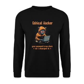 Ethical Cyber Security Ethical Hacking Analyst - Unisex Sweatshirt - black - Front - Alina (178cm) & Michal (187cm)