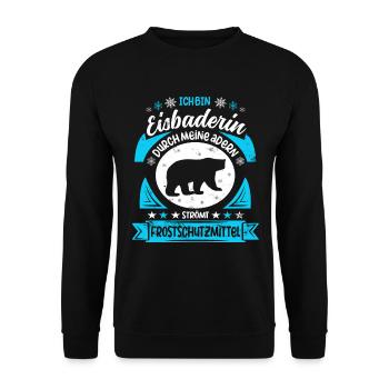 Winterbaden Kältebad Eisbaderin Eisbaden Sprüche - Unisex Pullover - Schwarz - Vorne - Alina (178cm) & Michal (187cm)