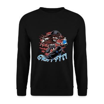 Graffiti Skater Sprayer Artist Street Art - Unisex Sweatshirt - black - Front - Alina (178cm) & Michal (187cm)