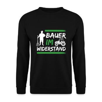 Bauern und Landwirte Demo Protest - Unisex Pullover - Schwarz - Vorne - Alina (178cm) & Michal (187cm)