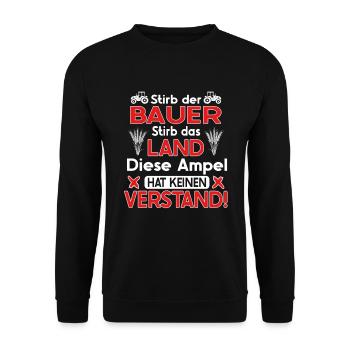 Landwirte Demo Bauern Protest gegen Ampel Parteien - Unisex Pullover - Schwarz - Vorne - Alina (178cm) & Michal (187cm)