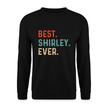 Shirley Name - Unisex Sweatshirt - black - Front - Alina (178cm) & Michal (187cm)