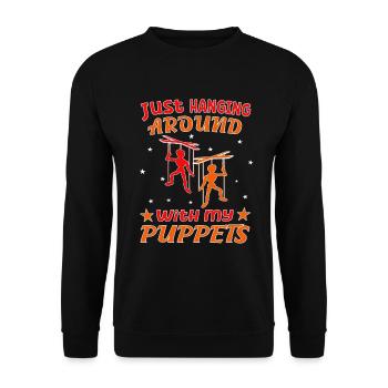 Puppeteers and marionettes for puppet shows - Unisex Sweatshirt - black - Front - Alina (178cm) & Michal (187cm)