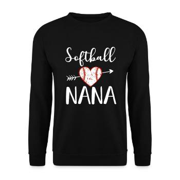 Softball Nana - Unisex Pullover - Schwarz - Vorne - Alina (178cm) & Michal (187cm)