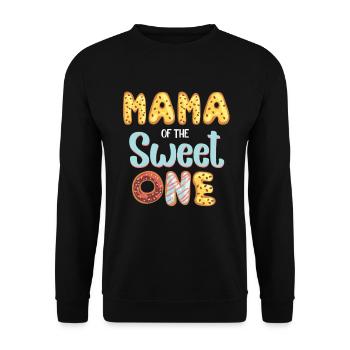 Maman du premier beignet d’anniversaire de la douce - Sweat-shirt Unisexe - noir - Devant - Alina (178cm) & Michal (187cm)