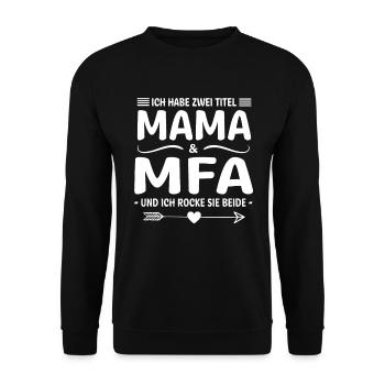 Medical Specialist Care Two Titles Mama und MFA - Unisex Sweatshirt - black - Front - Alina (178cm) & Michal (187cm)