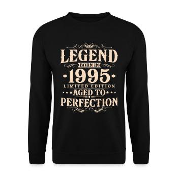 Légende Depuis 1995 Vintage Vintage Anniversaire - Sweat-shirt Unisexe - noir - Devant - Alina (178cm) & Michal (187cm)
