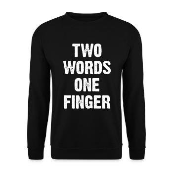 Deux mots, un doigt - Sweat-shirt Unisexe - noir - Devant - Alina (178cm) & Michal (187cm)