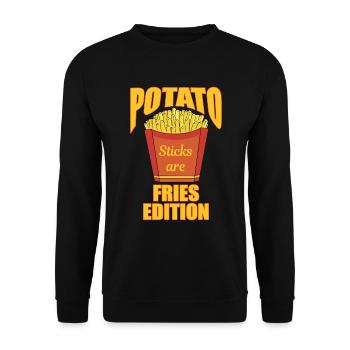 Potato Sticks Are Fries Edition - Unisex Sweatshirt - black - Front - Alina (178cm) & Michal (187cm)
