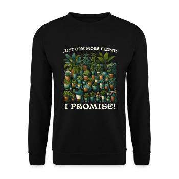 Plant Lover - Just One More Plant Gift - Unisex Sweatshirt - black - Front - Alina (178cm) & Michal (187cm)