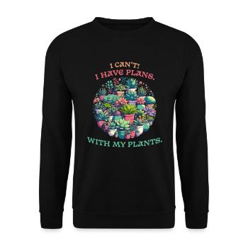 Amoureux des plantes, des plantes de balcon et des jardins - Sweat-shirt Unisexe - noir - Devant - Alina (178cm) & Michal (187cm)
