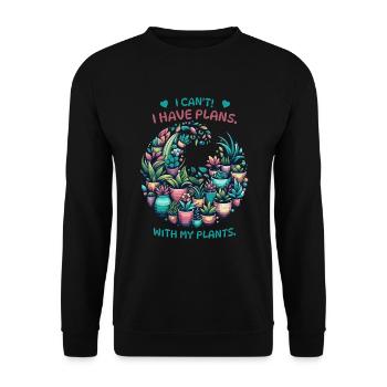 Gardeners, plant lovers and balcony plant fans - Unisex Sweatshirt - black - Front - Alina (178cm) & Michal (187cm)