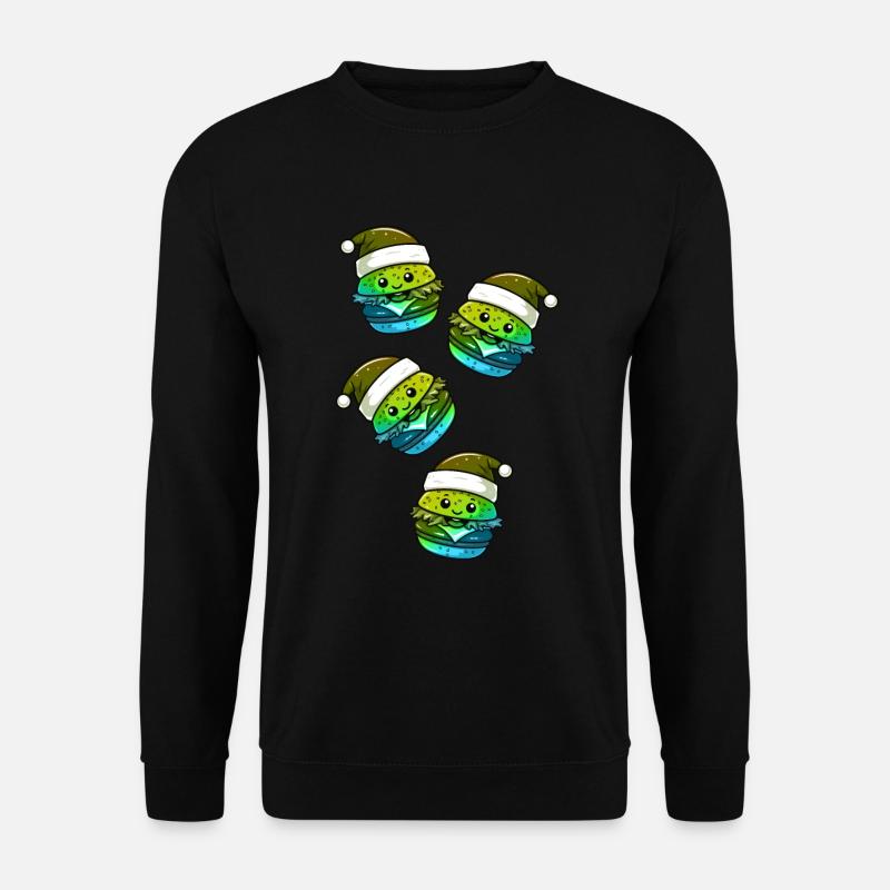 Burger Weihnachten Comic - Unisex Pullover - Schwarz