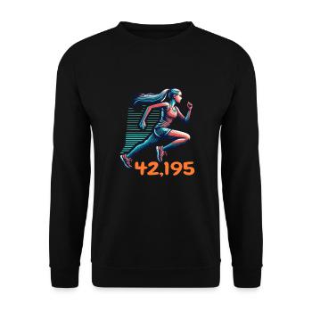 Marathon Runner Woman Running Running Training Jogging - Unisex Sweatshirt - black - Front - Alina (178cm) & Michal (187cm)