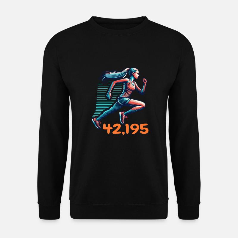 Marathonläuferin Frau Laufen Lauftraining Joggen - Unisex Pullover - Schwarz