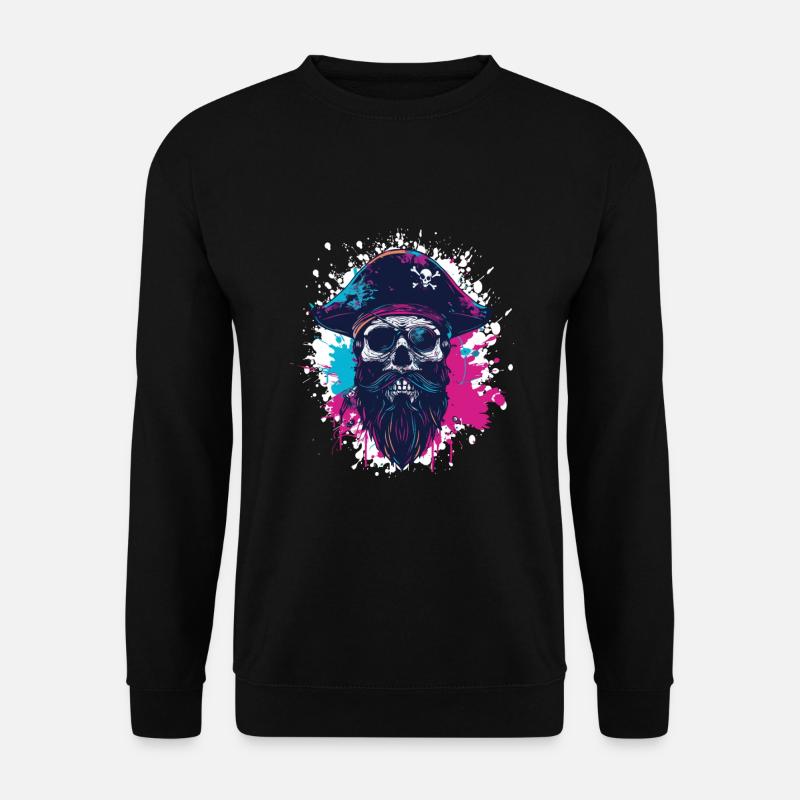 Pirate Skull Captain - Unisex Sweatshirt - black