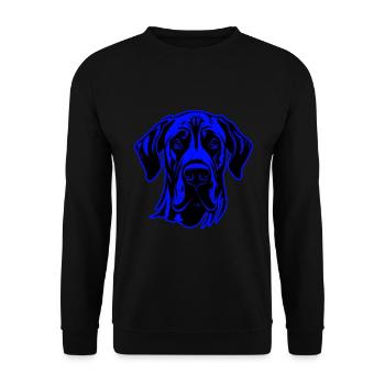 Great Dane Hund Tier Porträt - Unisex Pullover - Schwarz - Vorne - Alina (178cm) & Michal (187cm)