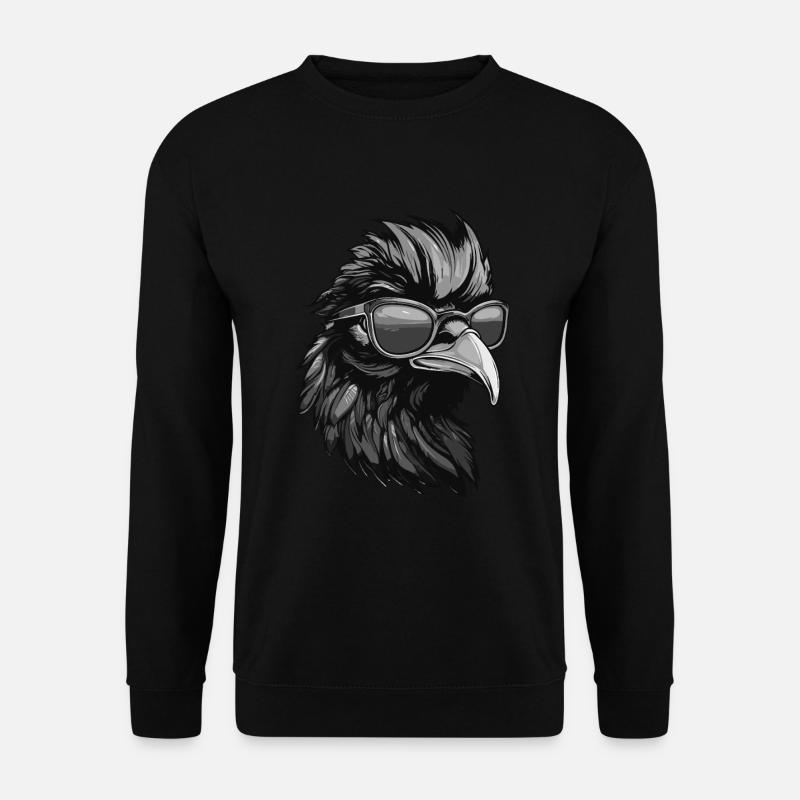 Hahn Hipster Cool Party - Unisex Pullover - Schwarz