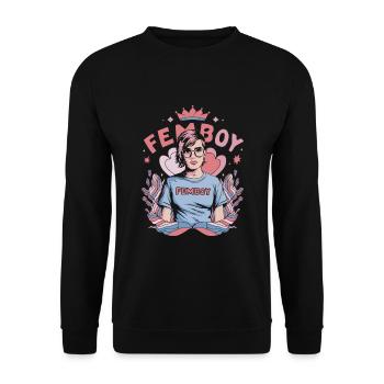 Femboy Pride Design –Gender Ladyboy Genderfluid - Unisex Sweatshirt - black - Front - Alina (178cm) & Michal (187cm)