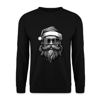 Père Noël Noël cool - Sweat-shirt Unisexe - noir - Devant - Alina (178cm) & Michal (187cm)