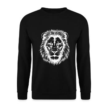 Lion Portrait - Unisex Sweatshirt - black - Front - Alina (178cm) & Michal (187cm)
